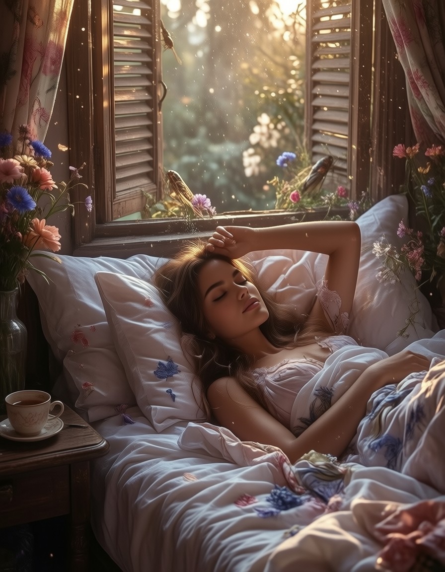Lazy Morning Bed Scene — AI generated image