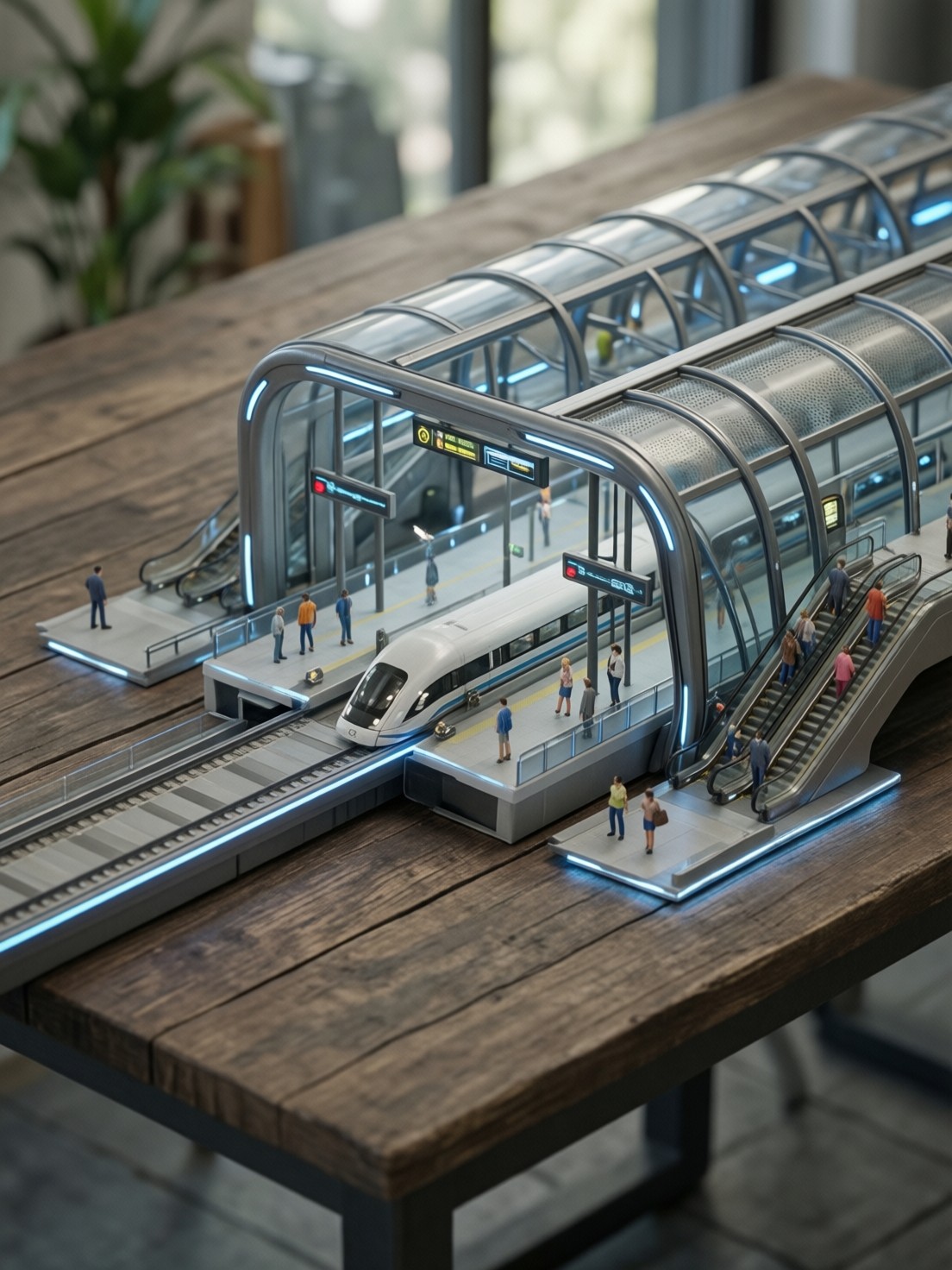 Futuristic Subway Station Miniature — AI generated image