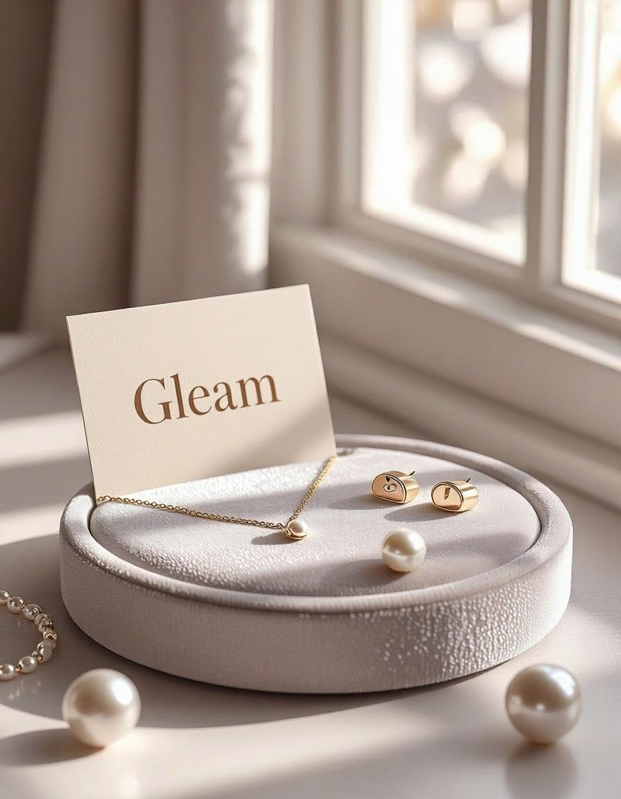 Luxurious Minimalist Jewelry Display — AI generated image