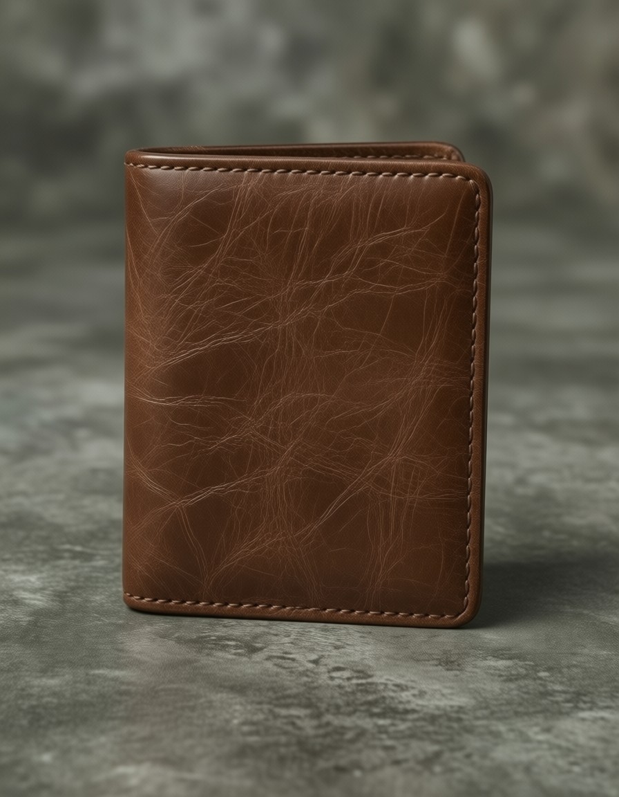 Premium Leather Wallet in Cognac Brown — AI generated image