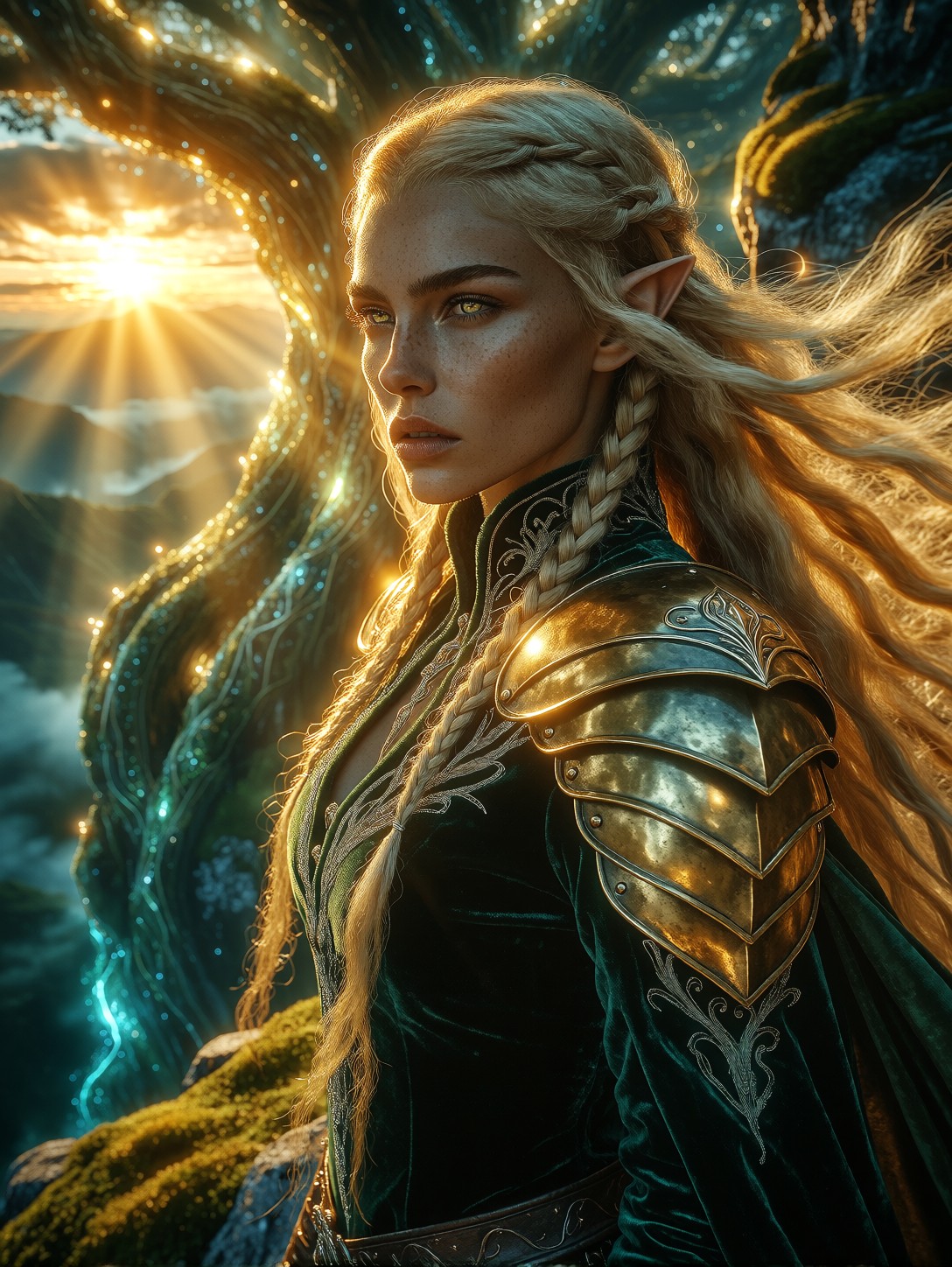 Epic Elf Warrior Portrait — AI generated image