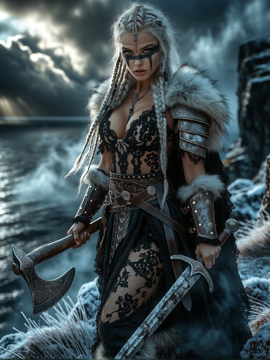 Cinematic Dark Fantasy Viking Warrior Portrait — AI generated image