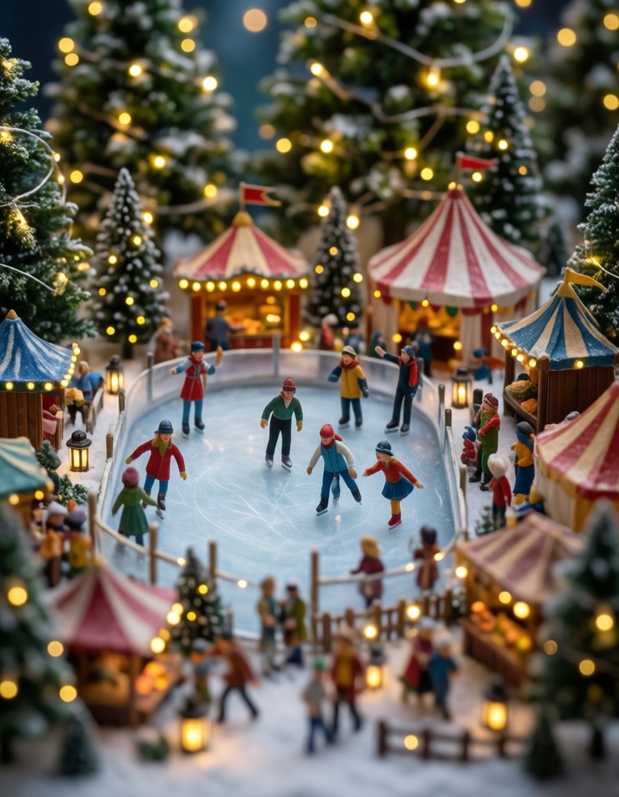 Tiny Winter Carnival Scene — AI generated image