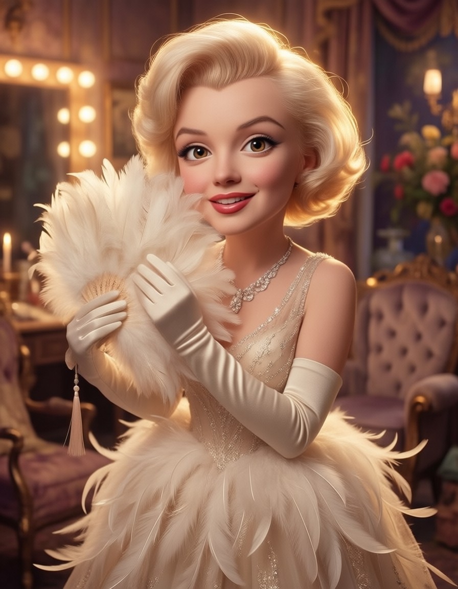 Whimsical Pixar Marilyn Monroe — AI generated image
