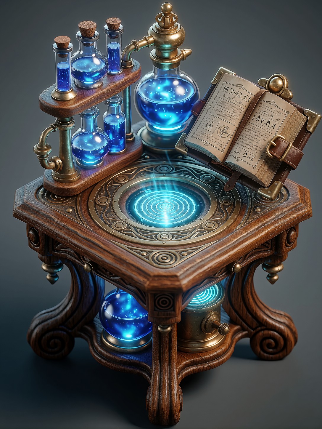 Stylized Potion Brewing Table — AI generated image