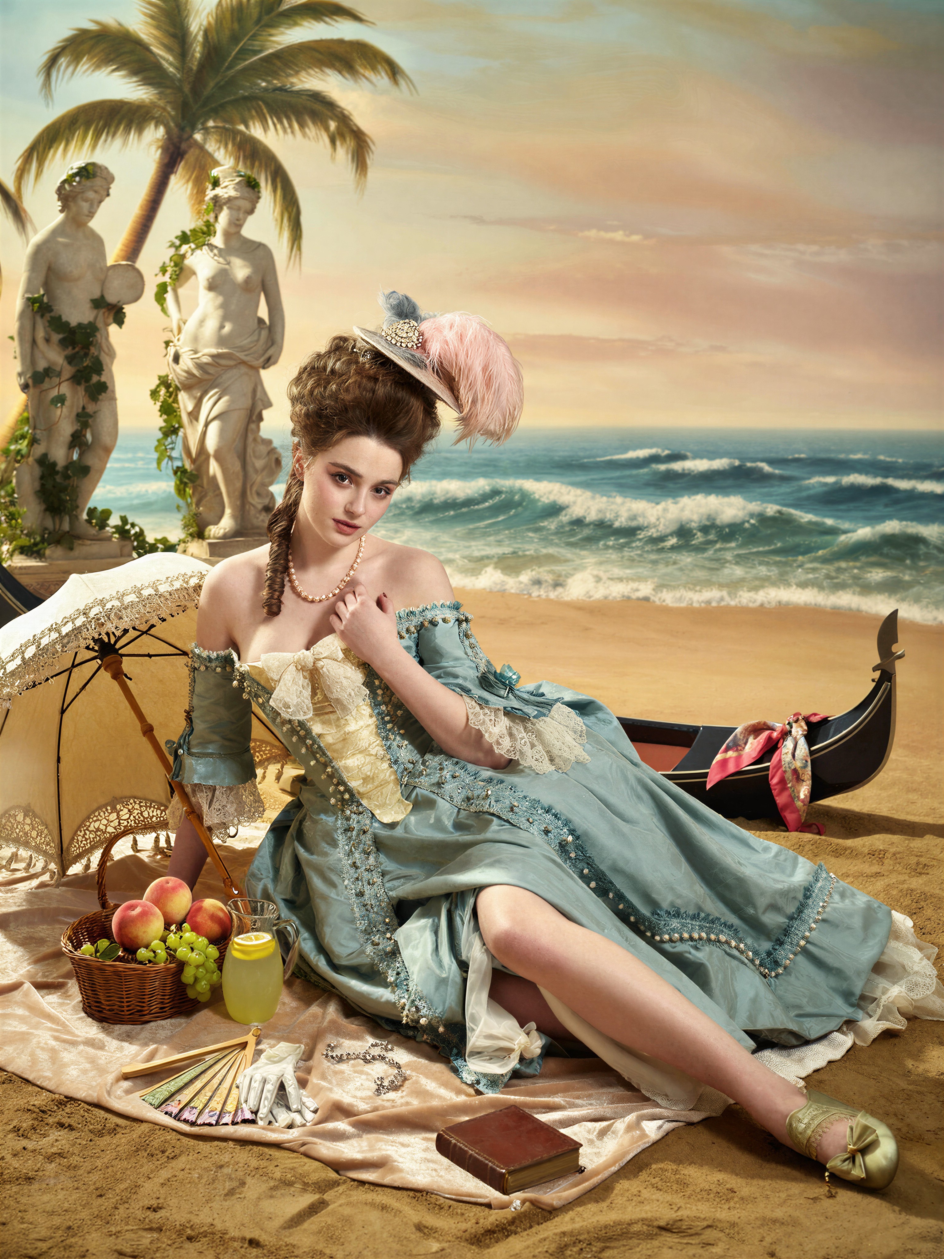 Sensual Rococo Coastal Scene — AI generated image