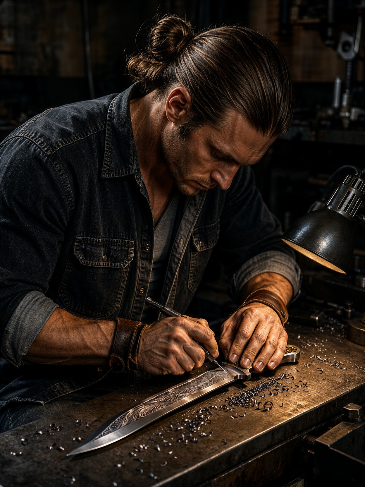 Craftsman Engraving Steel Blade — AI generated image