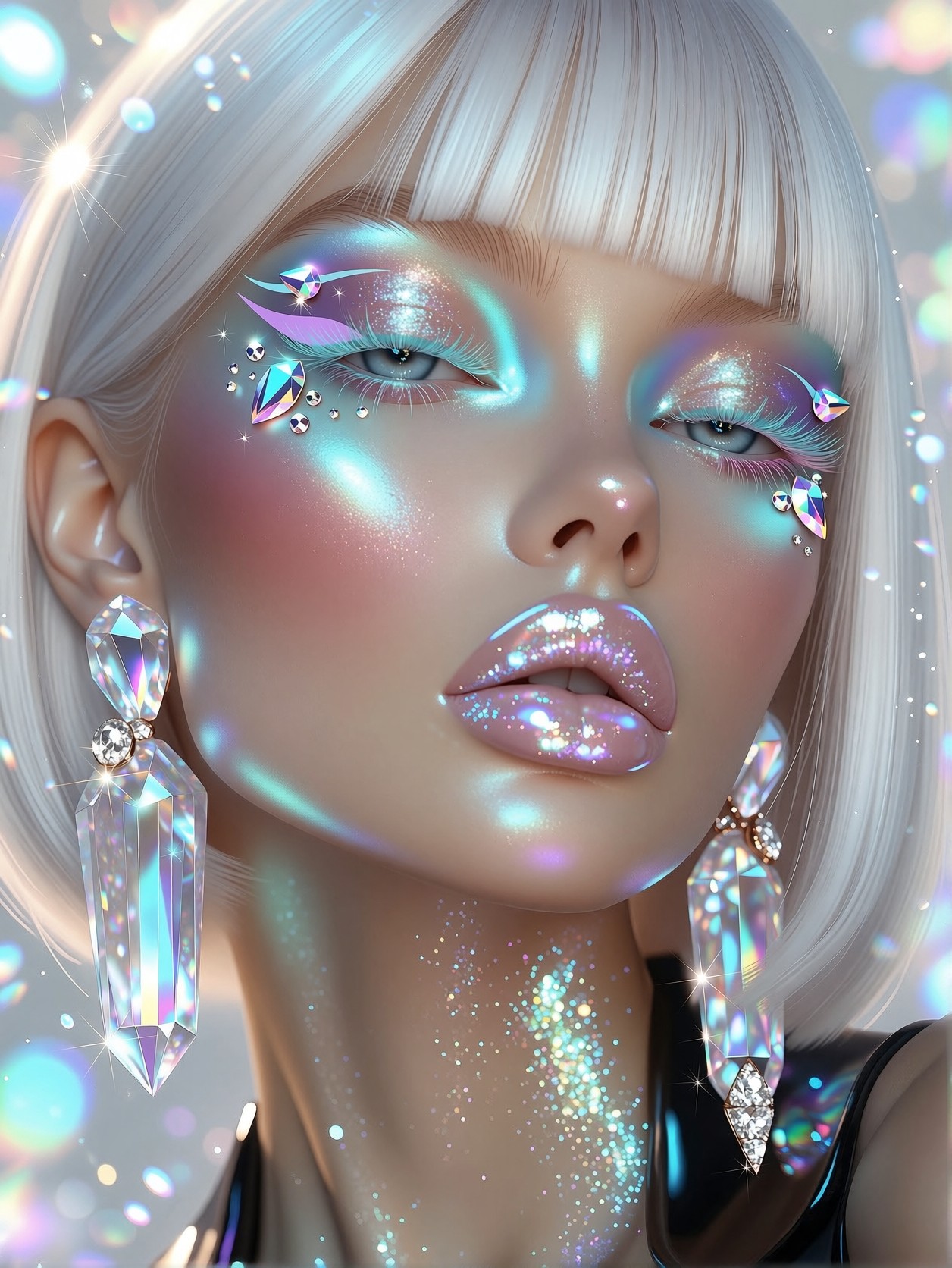 Ethereal Beauty in Cosmic Glow — AI generated image
