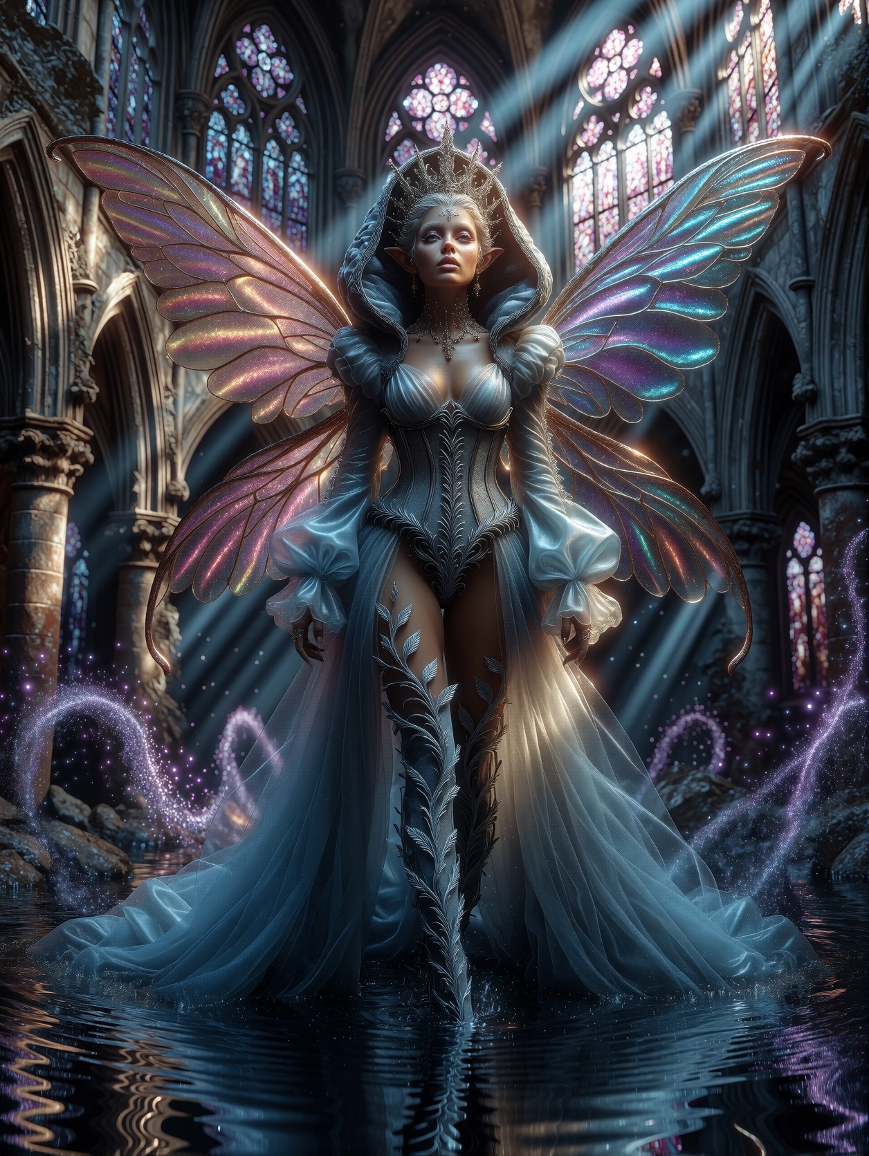 Enchanted Fairy Queen in Gothic Cathedral — AI generated image