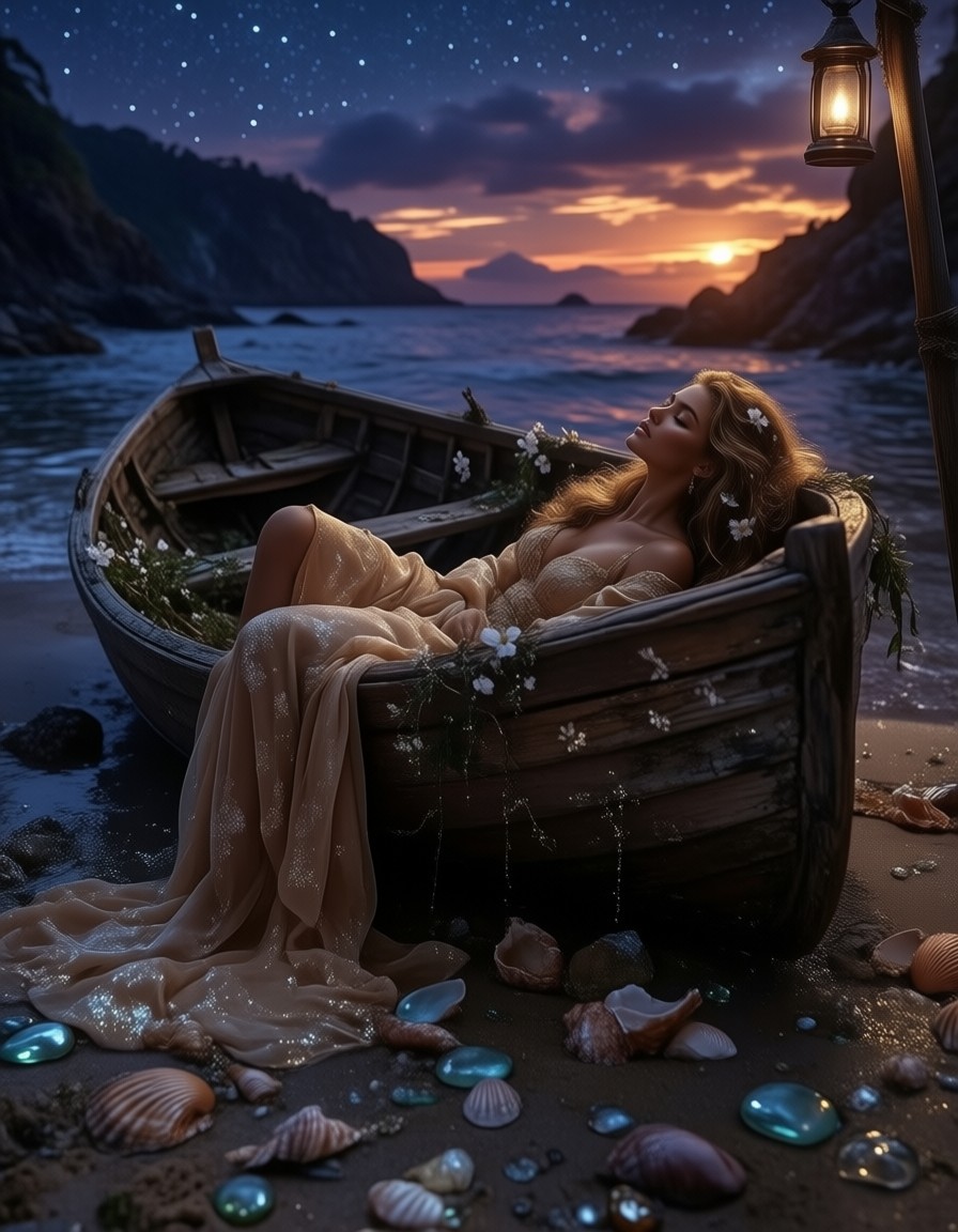 Dreamy Stillness in Secluded Cove — AI generated image