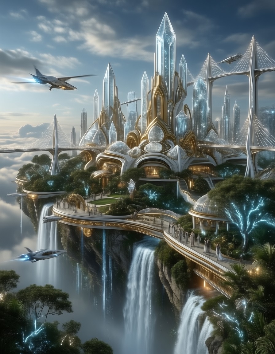 Utopian Sci-Fi Cityscape — AI generated image