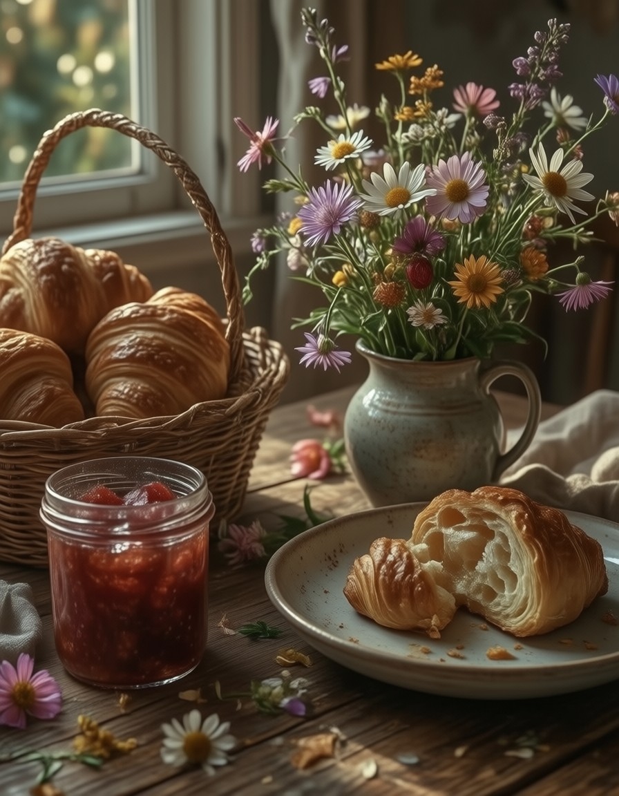 Cozy Breakfast on Rustic Table — AI generated image