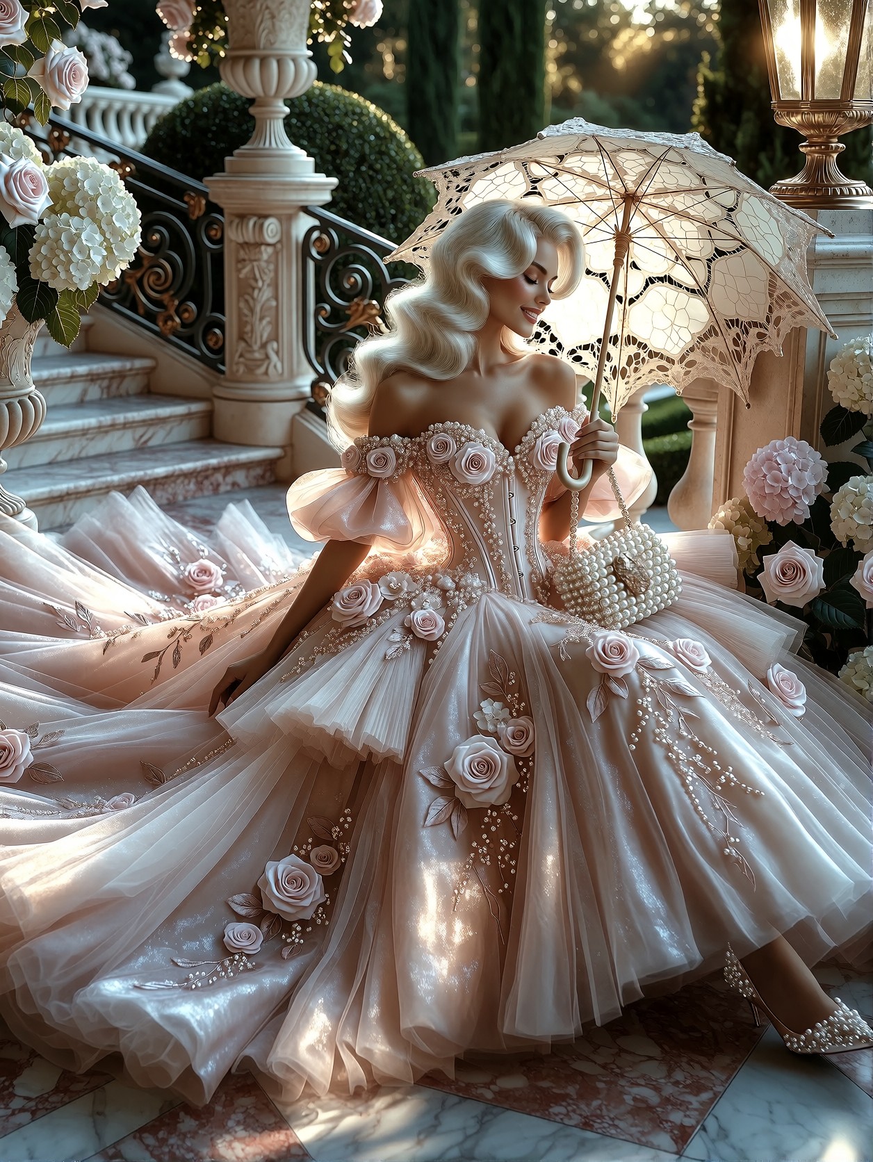 Glamorous Ball Gown in Dreamy Light — AI generated image
