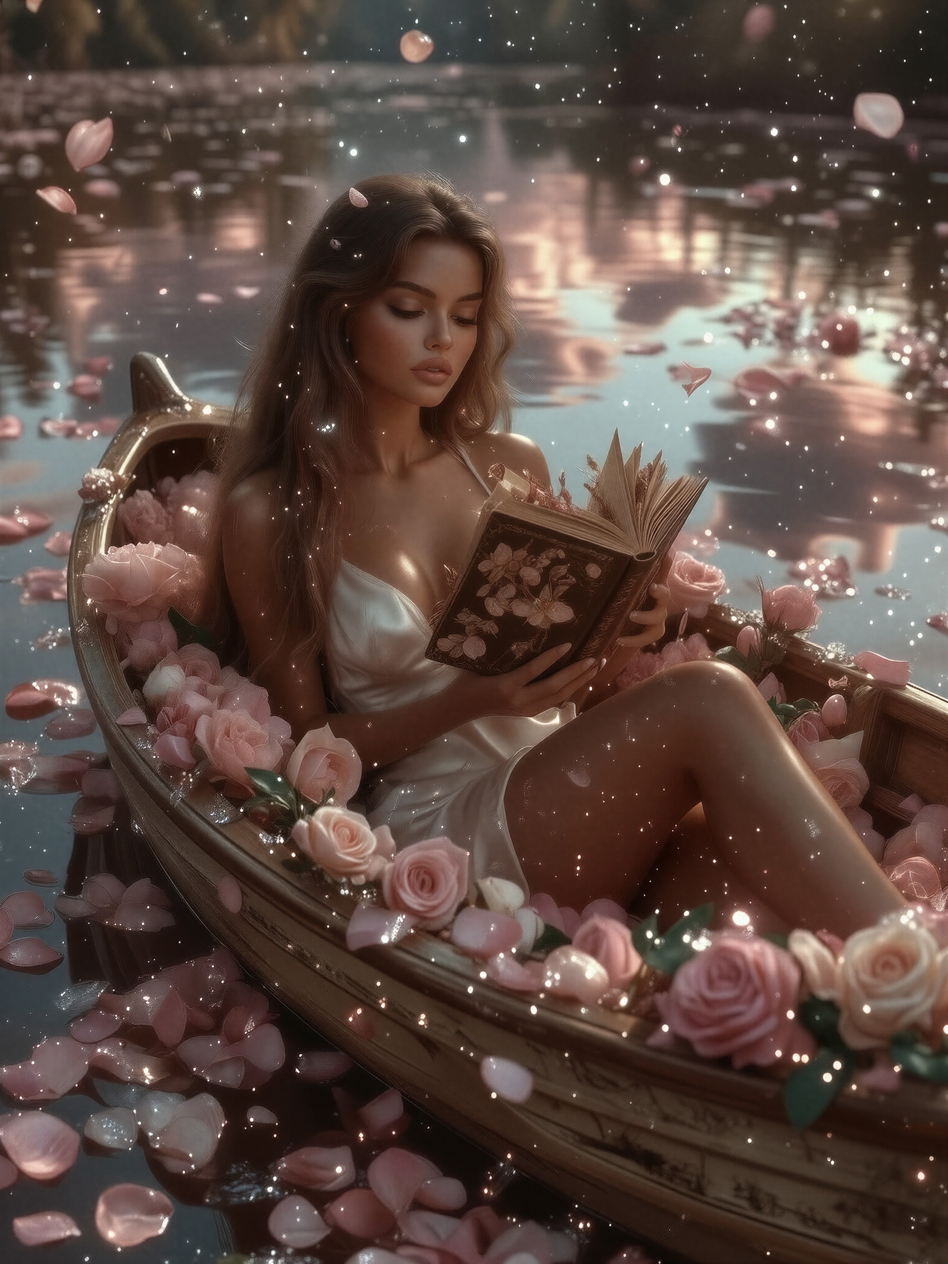 Dreamy Vintage Rowboat Scene — AI generated image