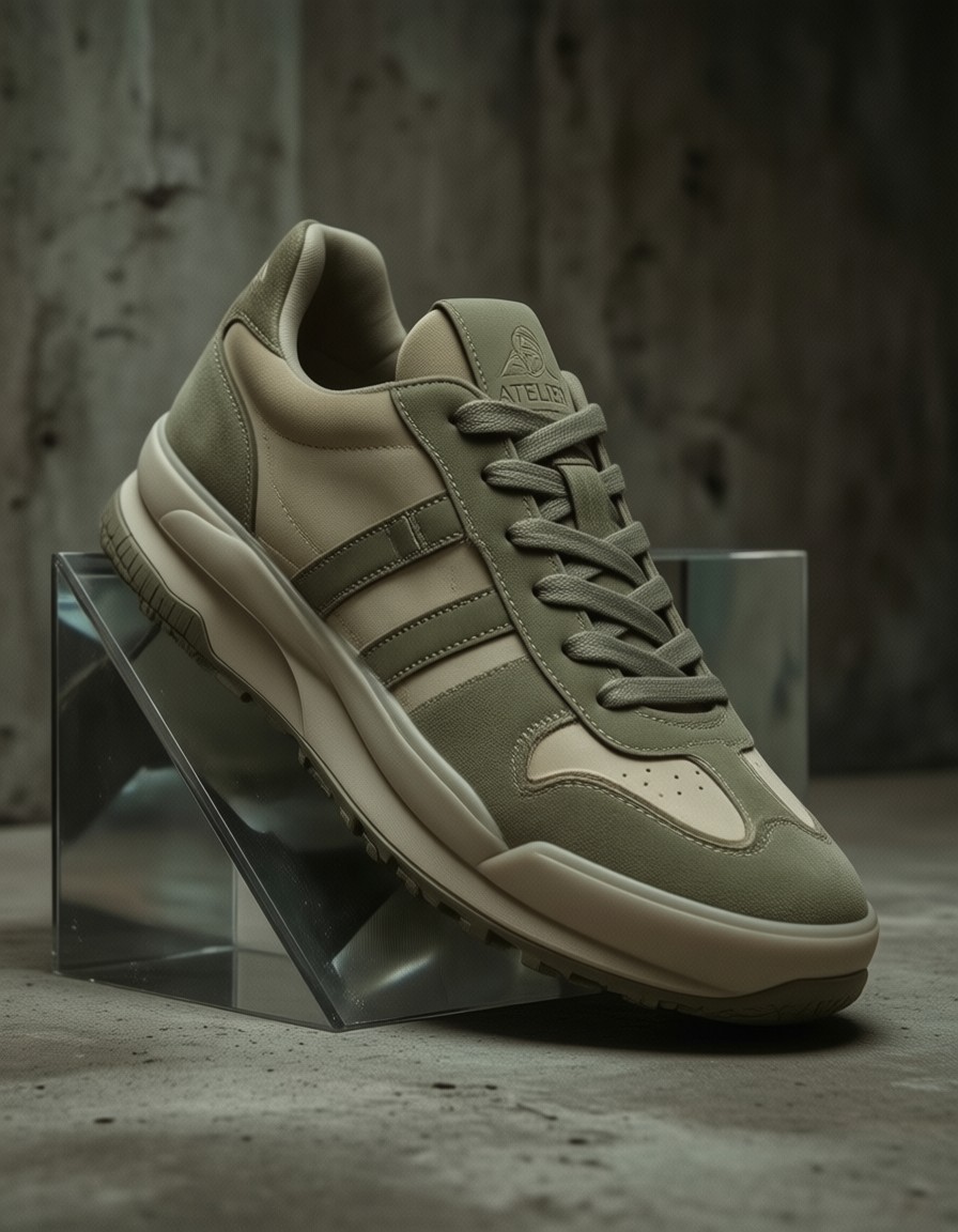 ATELIER Sneaker on Geometric Platform — AI generated image