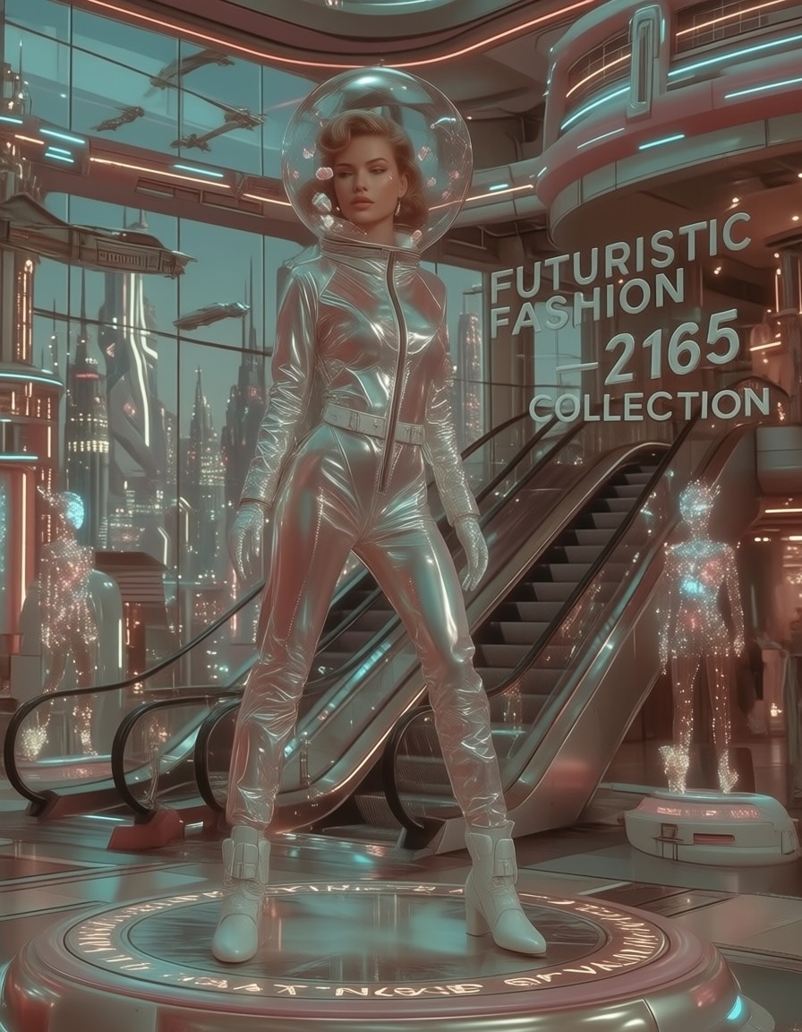 Retro Futuristic Fashion Ad — AI generated image