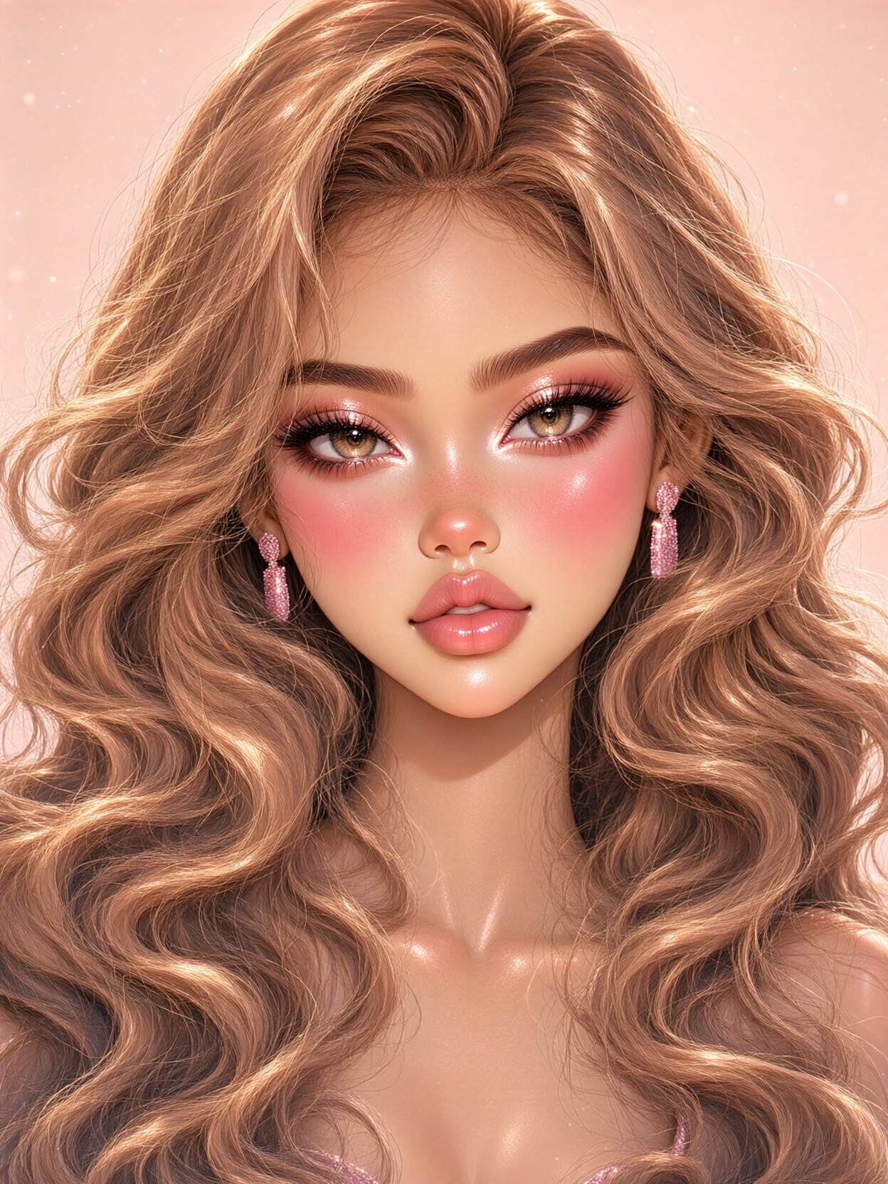 Soft Glamour Doll Close-Up — AI generated image