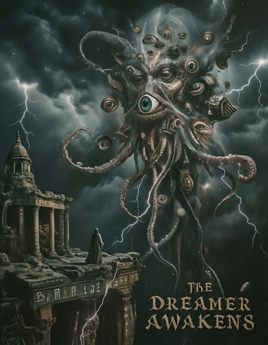 Lone Figure Gazing at Cosmic Entity — AI generated image