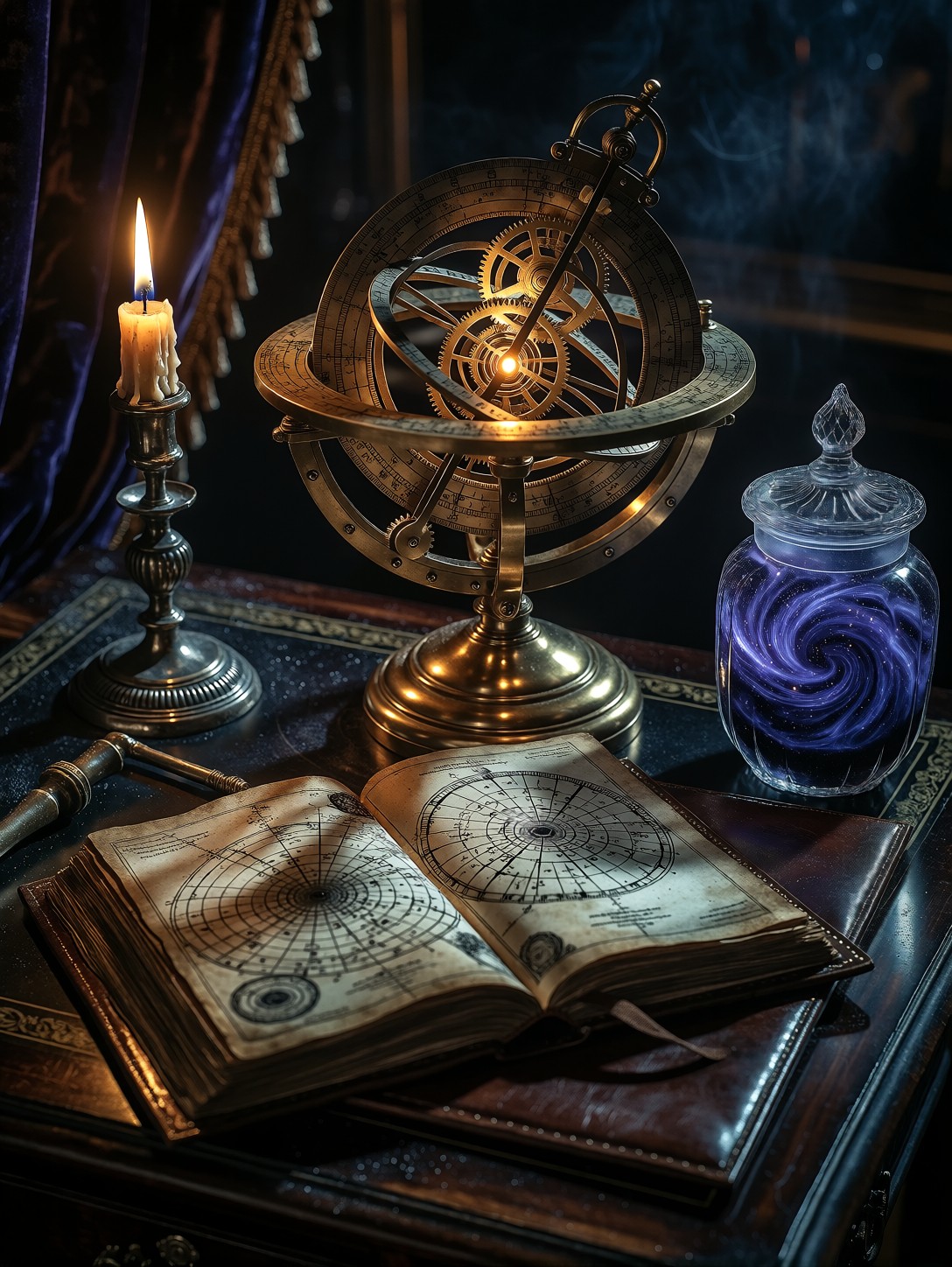 Victorian Astronomer's Cosmic Horror Desk — AI generated image