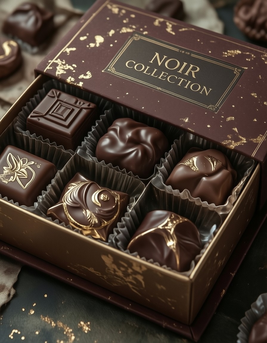 Luxury Noir Chocolate Packaging — AI generated image