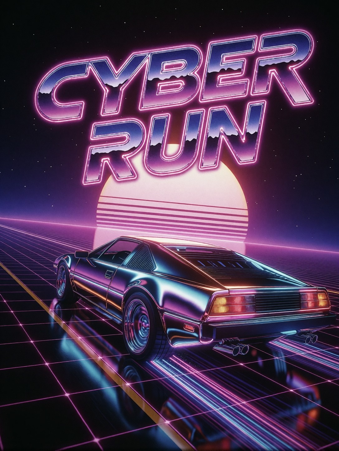 Cyber Run Synthwave Car — AI generated image