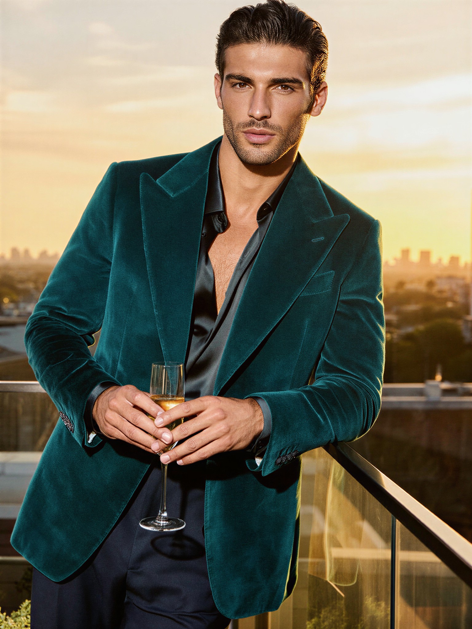 Velvet Elegance at Golden Hour — AI generated image