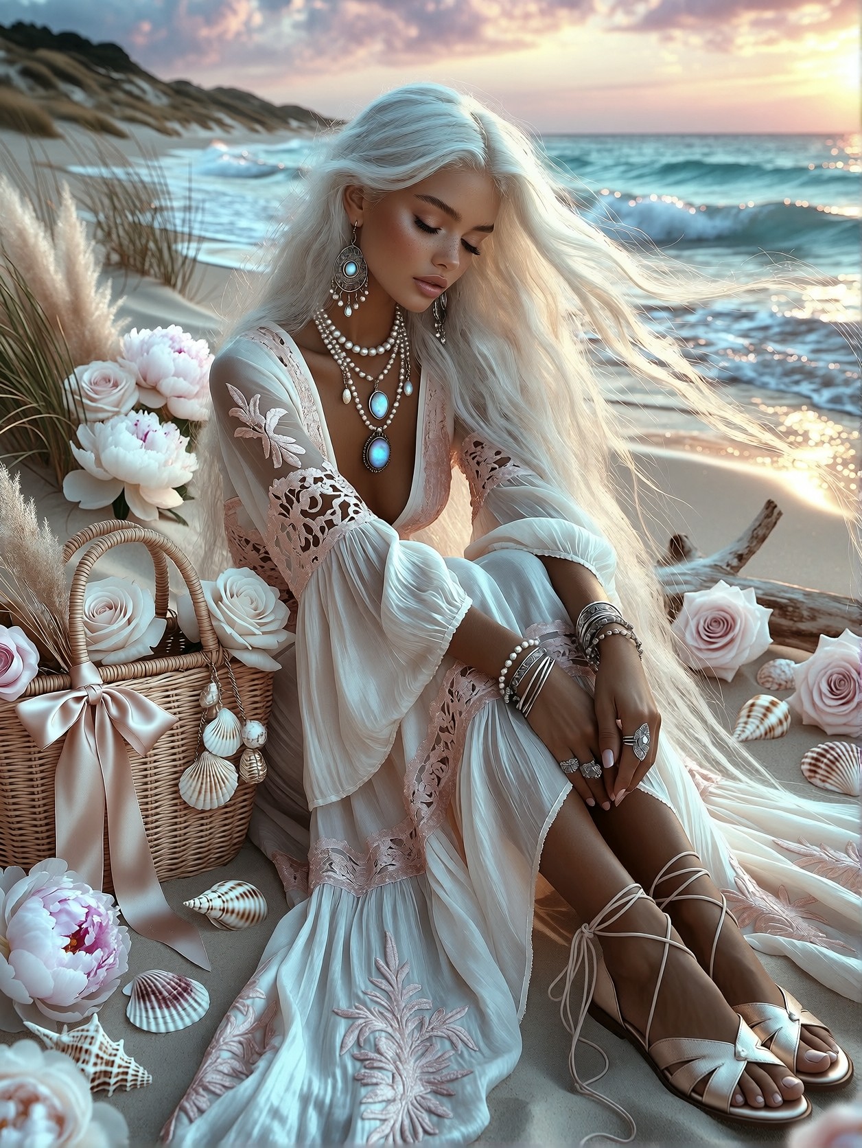Bohemian Beach Glamour — AI generated image