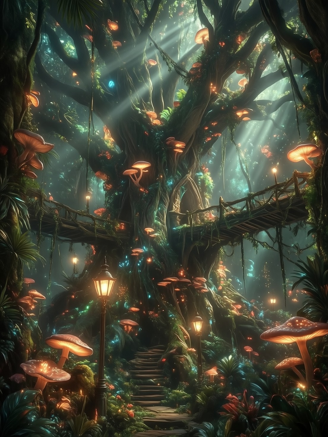 Luminous Tree City — AI generated image