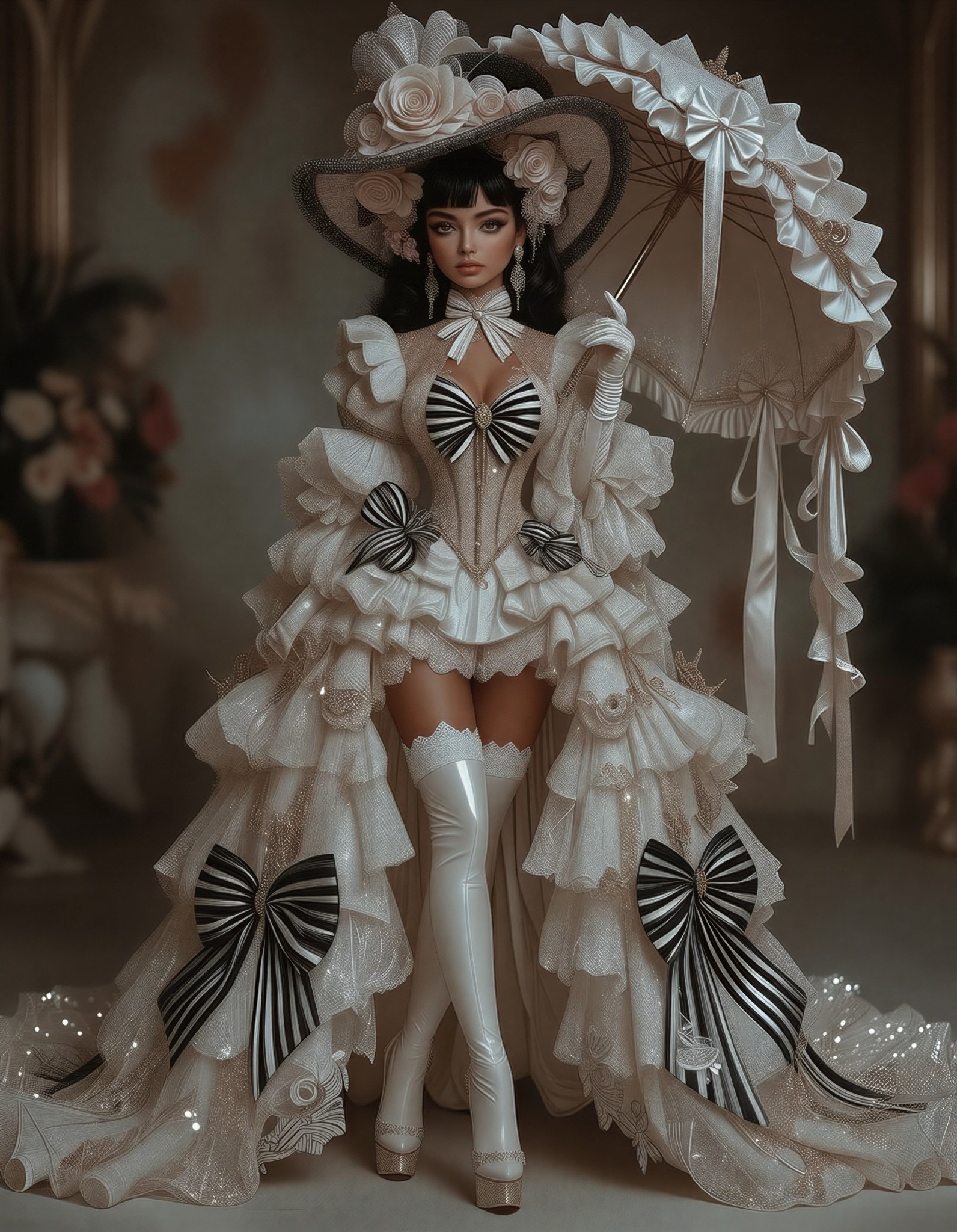 Elegant Victorian-Inspired Fashion Portrait — AI generated image