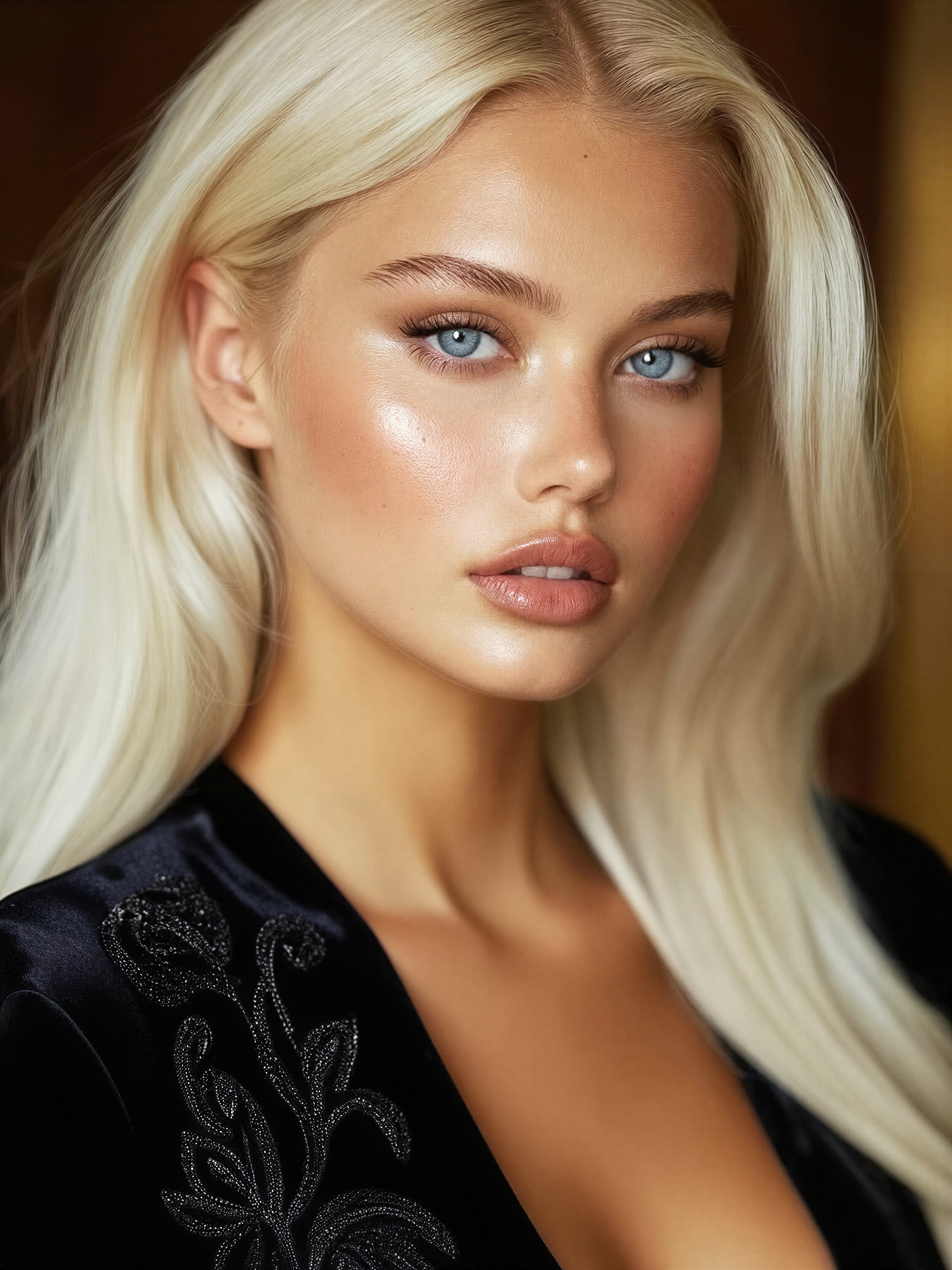 Ultra-Realistic Platinum Blonde Portrait — AI generated image