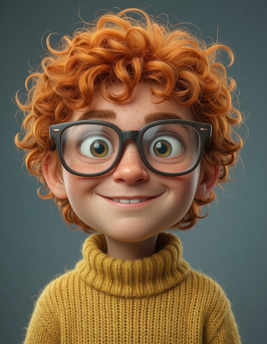 Cheerful Cartoon Avatar in Bright Colors — AI generated image