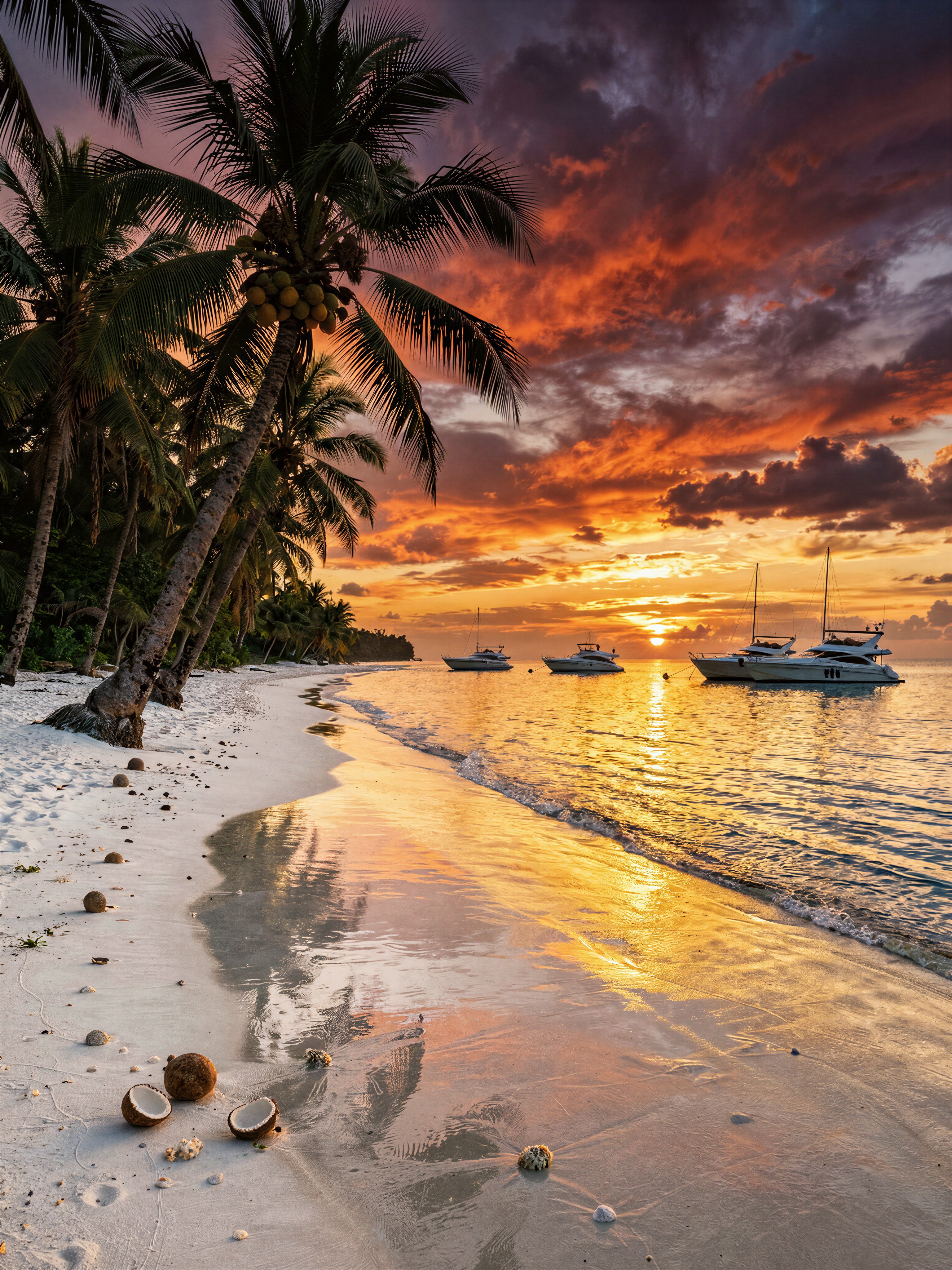 Golden Hour at Tropical Bay — AI generated image