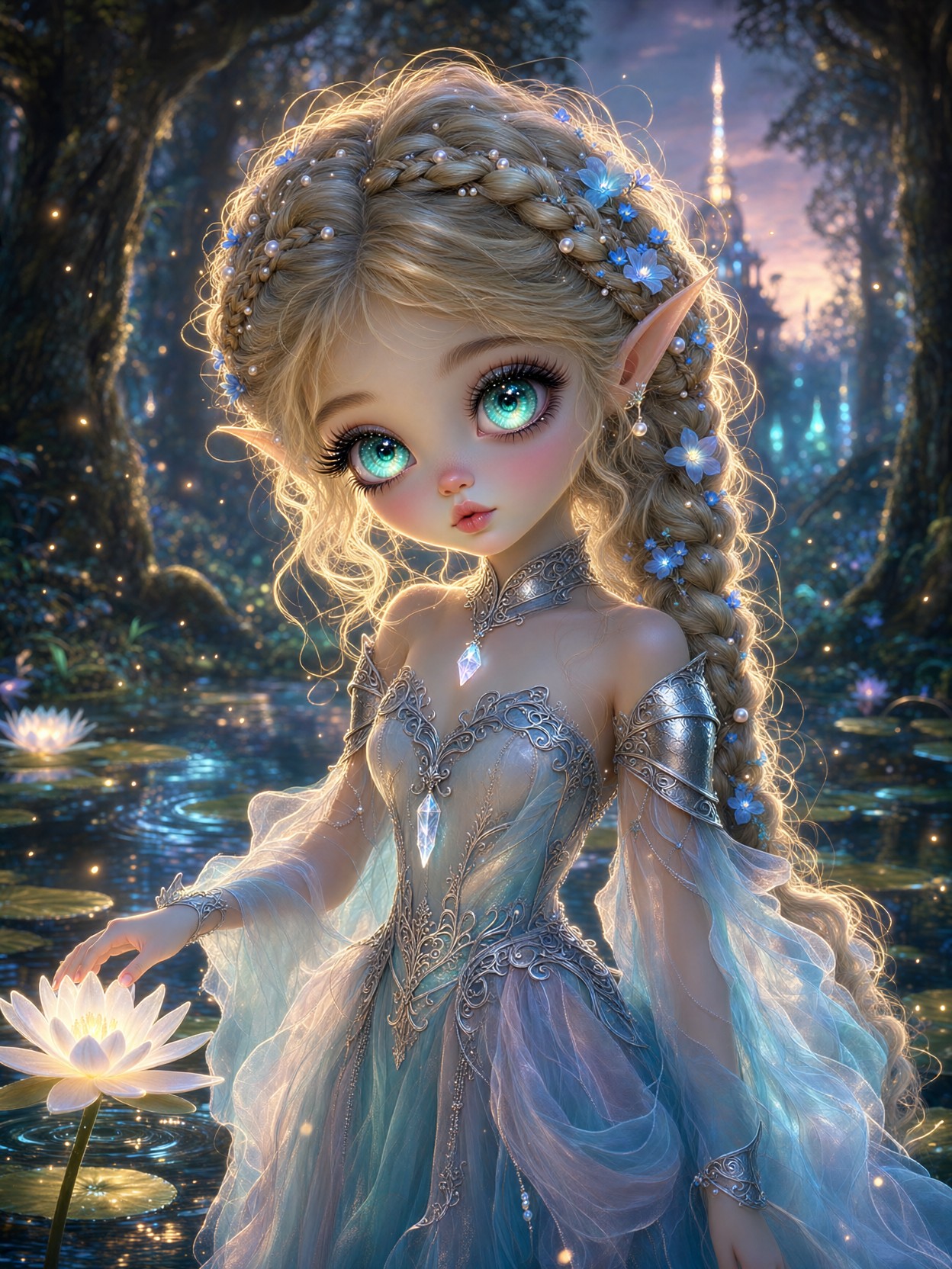 Whimsical Water Elf Portrait — AI generated image