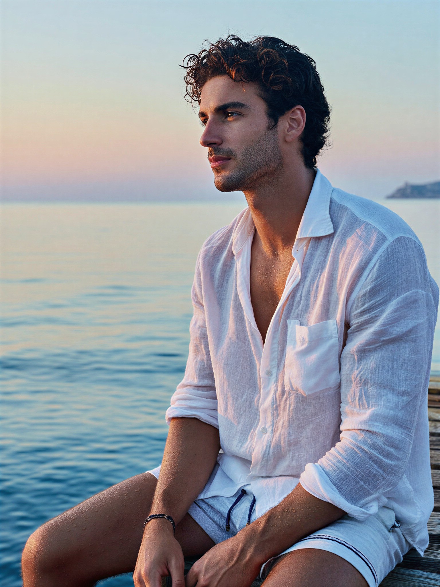 Sun-Kissed Young Man at Dawn — AI generated image