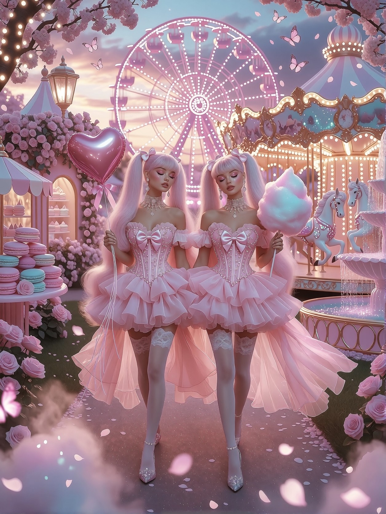 Barbie Dream Portrait in Pastel Park — AI generated image