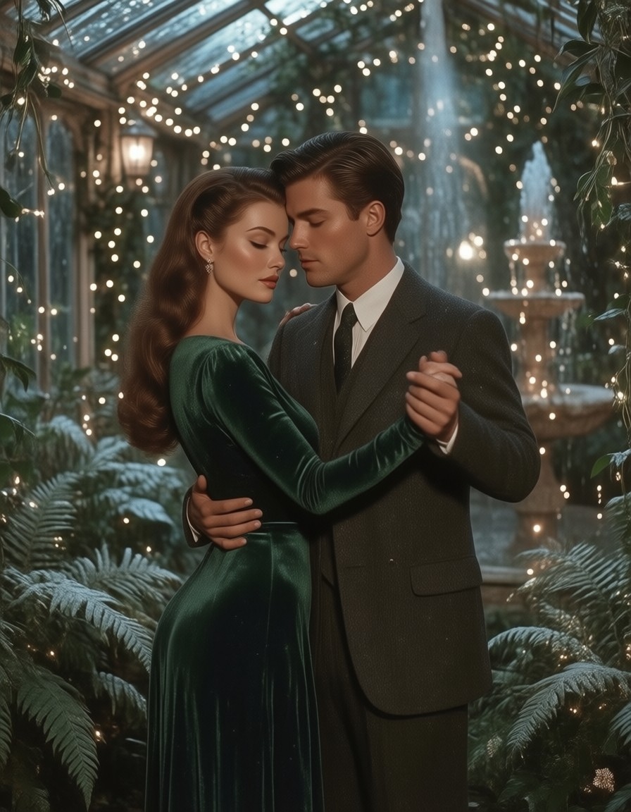 Vintage Winter Garden Dance — AI generated image