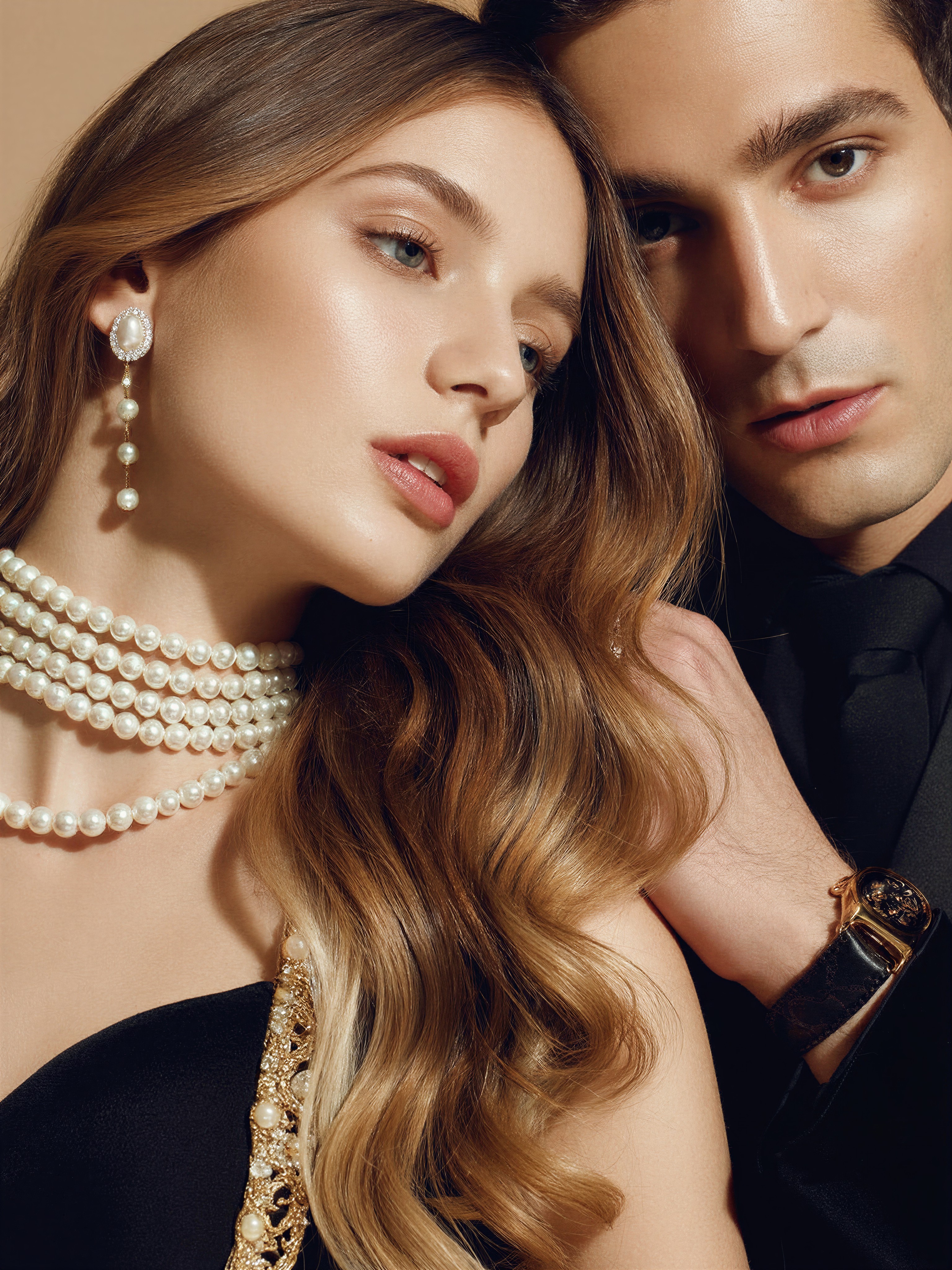 European Glamour Couple Close-Up — AI generated image