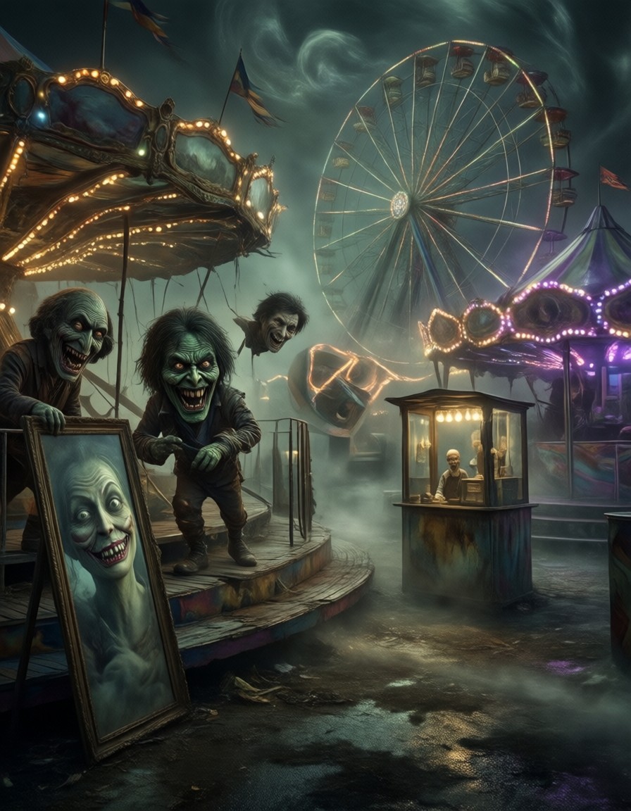 Twisted Carnival Nightmares — AI generated image