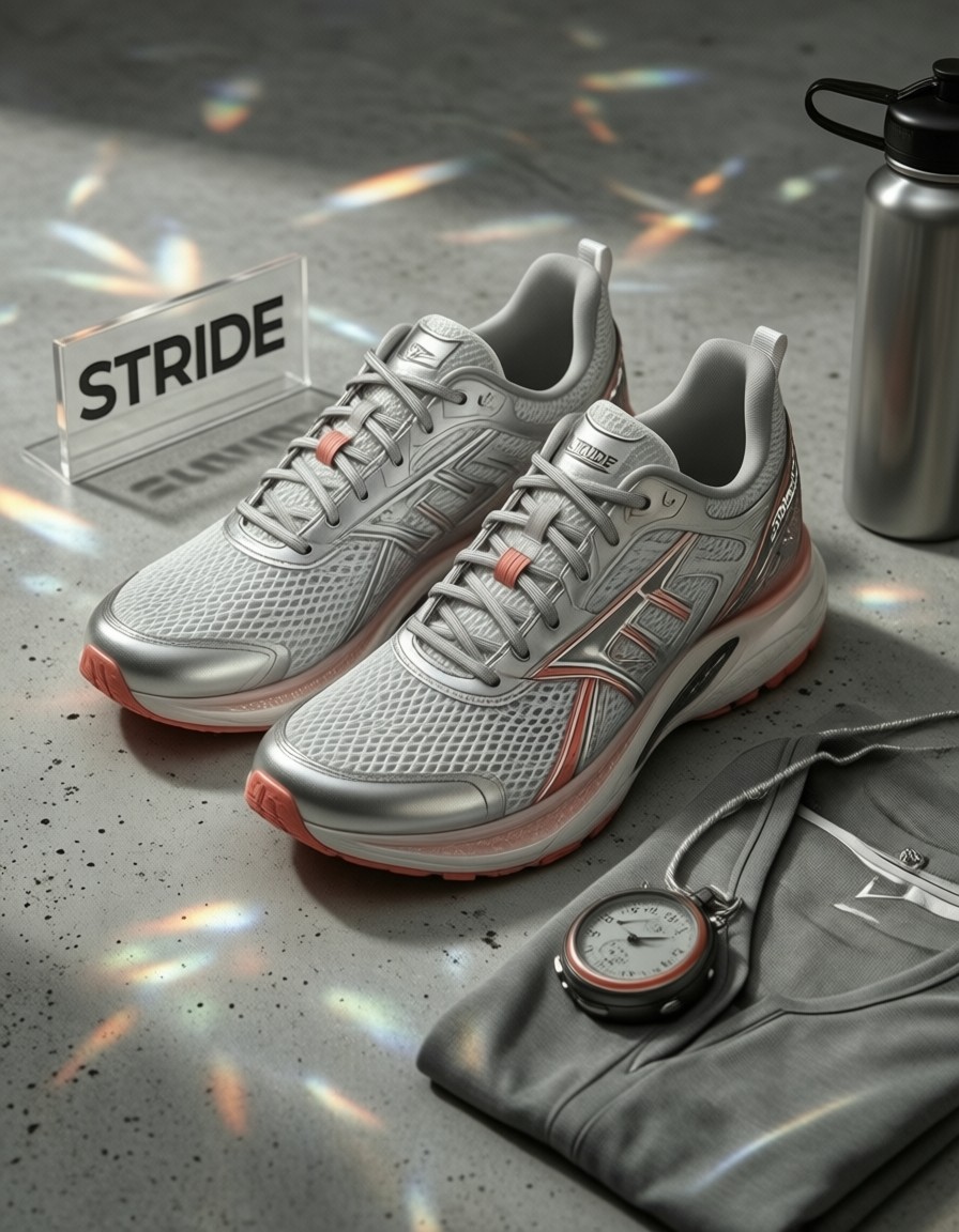 Energetic Premium Footwear Display — AI generated image