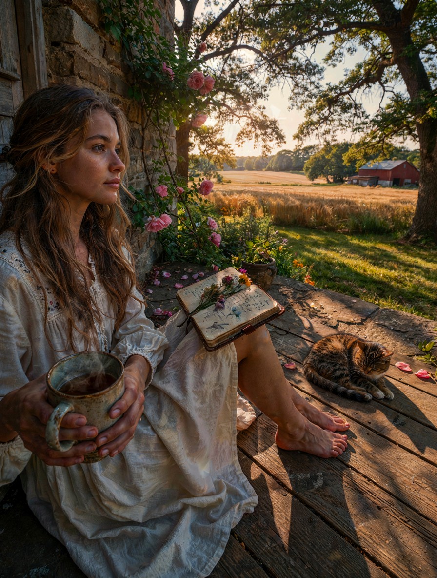 Sun-Kissed Country Woman — AI generated image