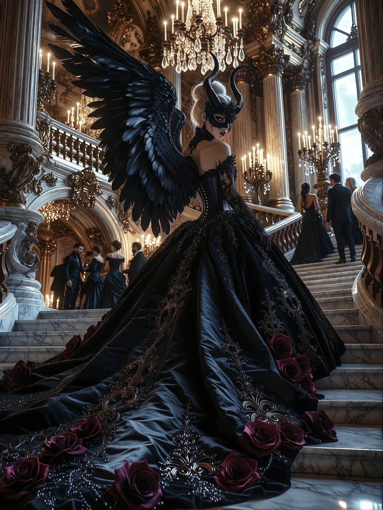 Dark Queen in Opulent Palace — AI generated image
