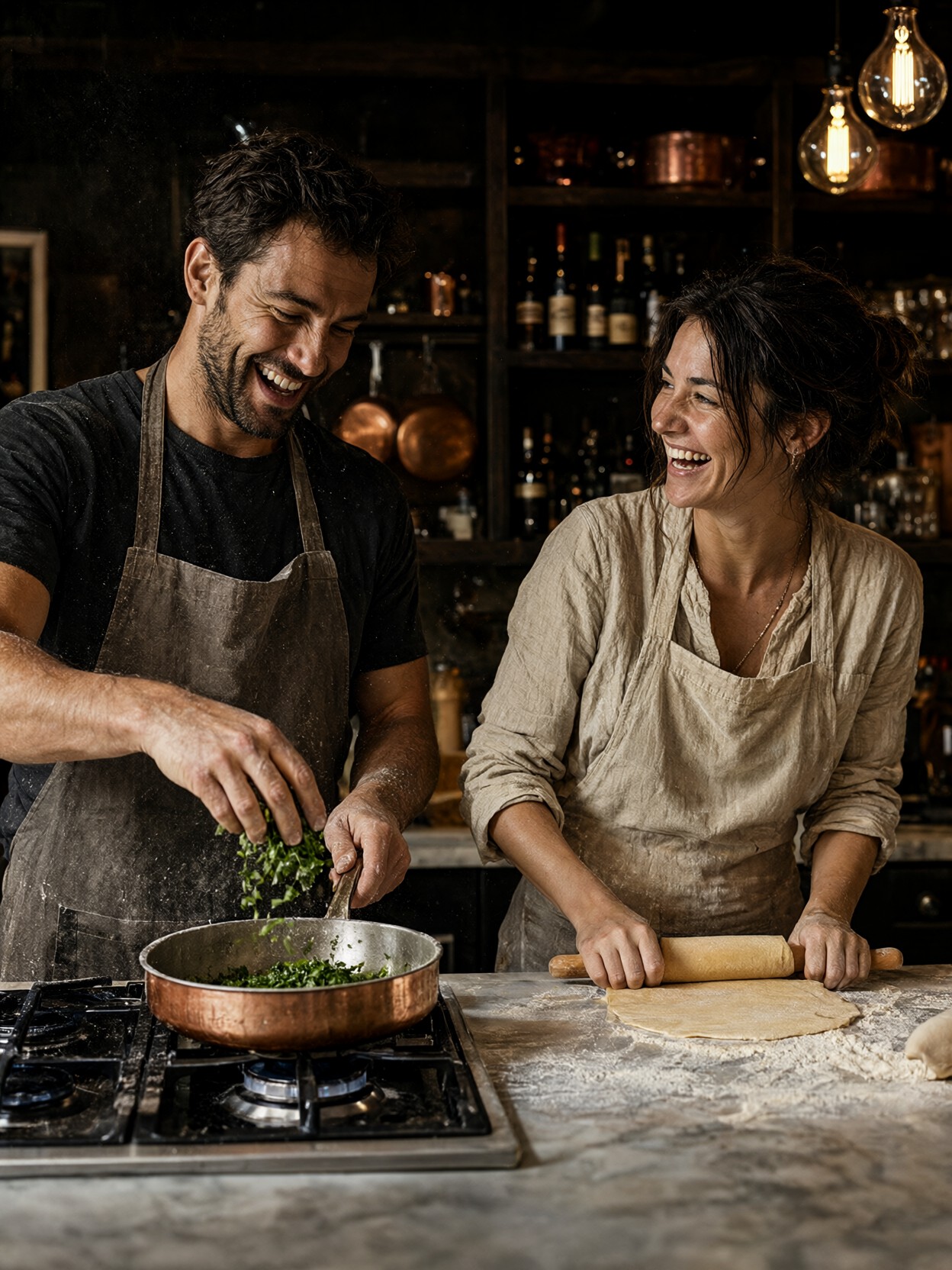Rustic Kitchen Pasta Joy — AI generated image