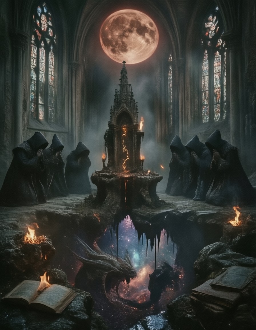 Cosmic Horror in Gothic Cathedral — AI generated image
