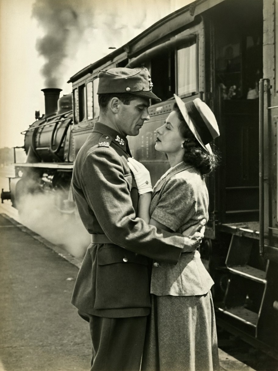 Steam-Filled Train Reunion — AI generated image