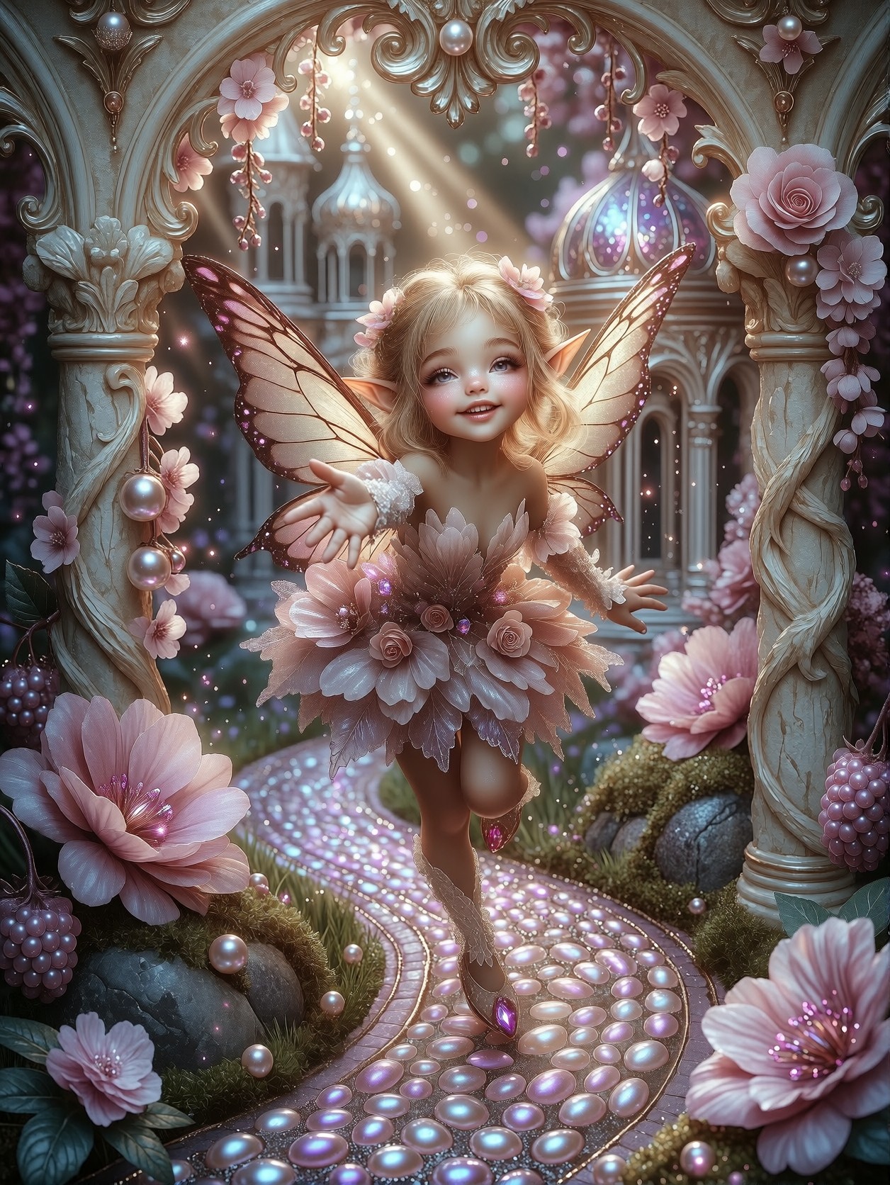 Enchanted Fairy in Blossom Sanctuary — AI generated image