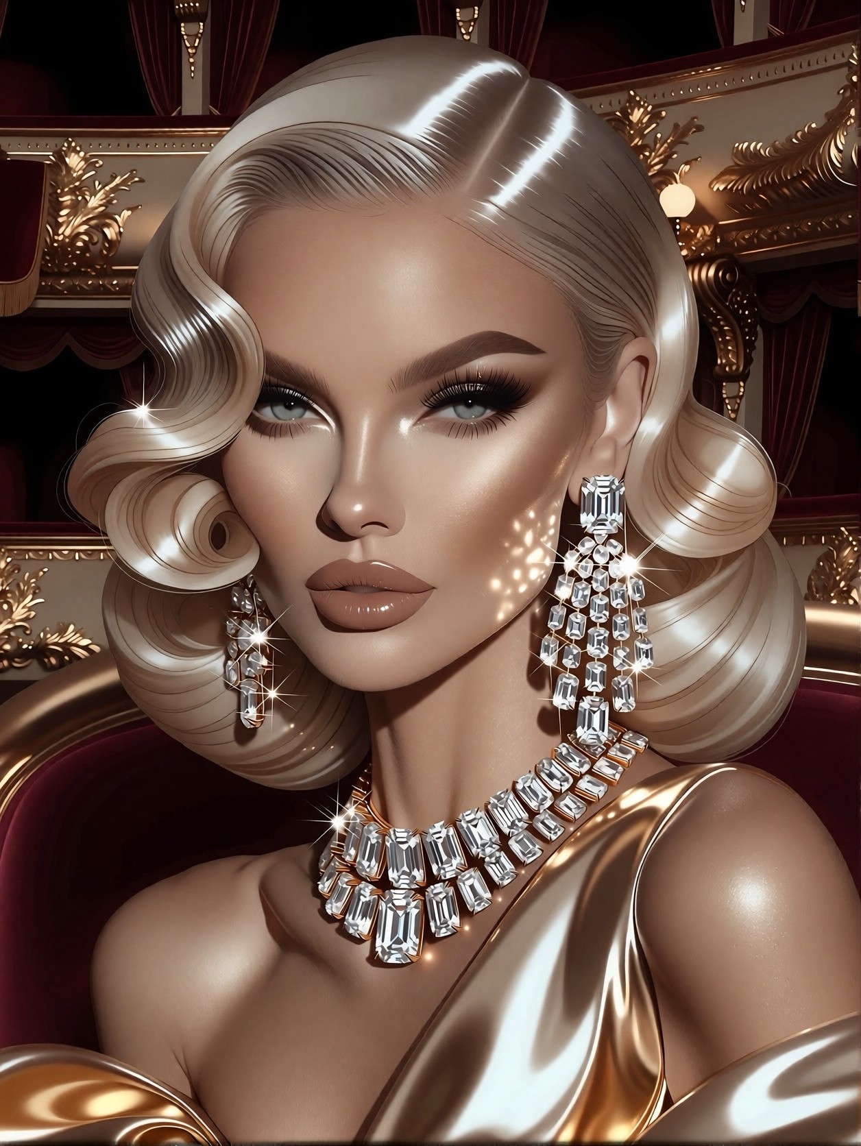 High-End Glamour Portrait — AI generated image