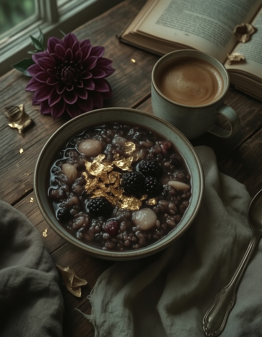 Cozy Gothic Flatlay Arrangement — AI generated image