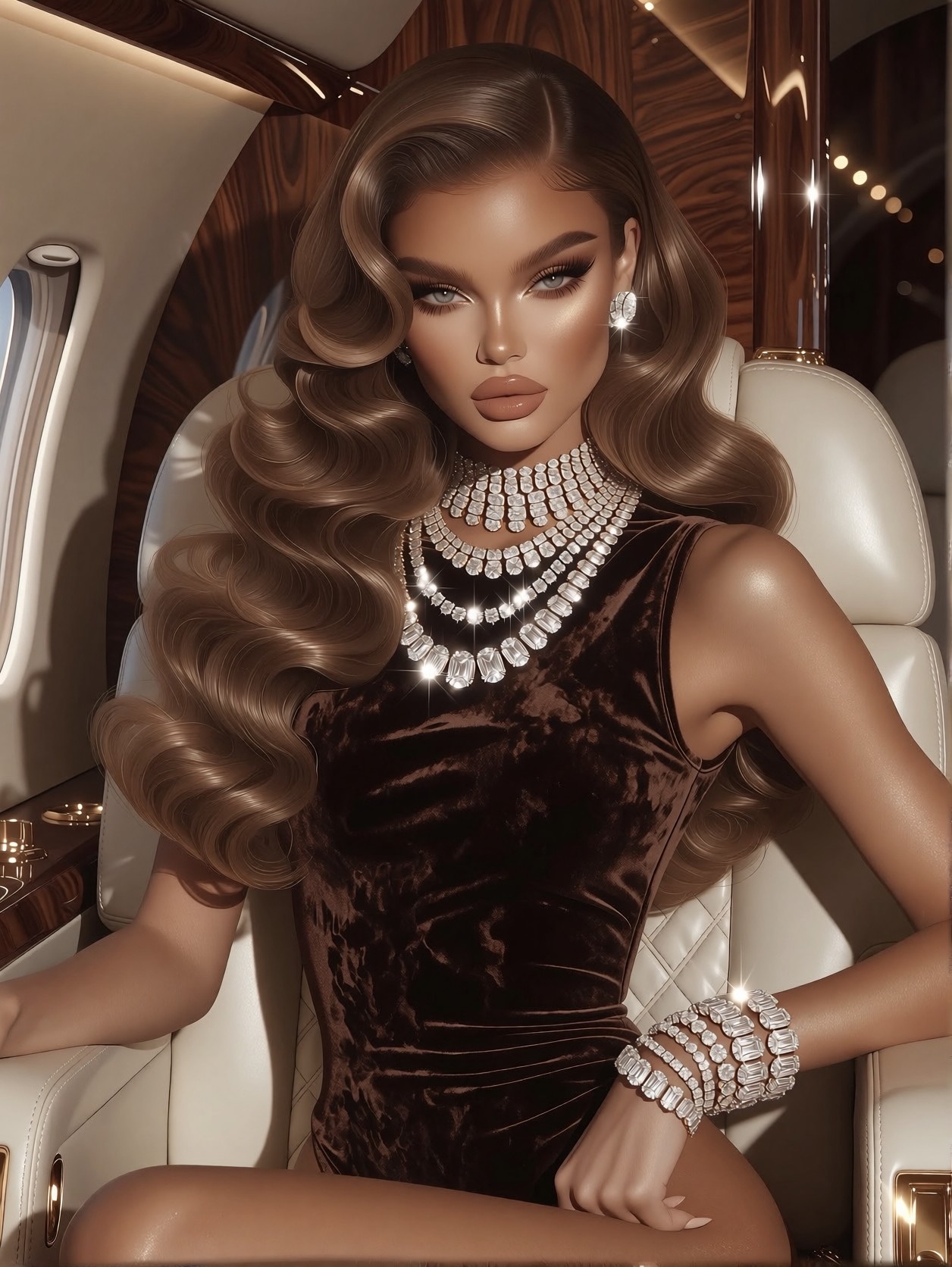 Jet Luxe Glamour Portrait — AI generated image