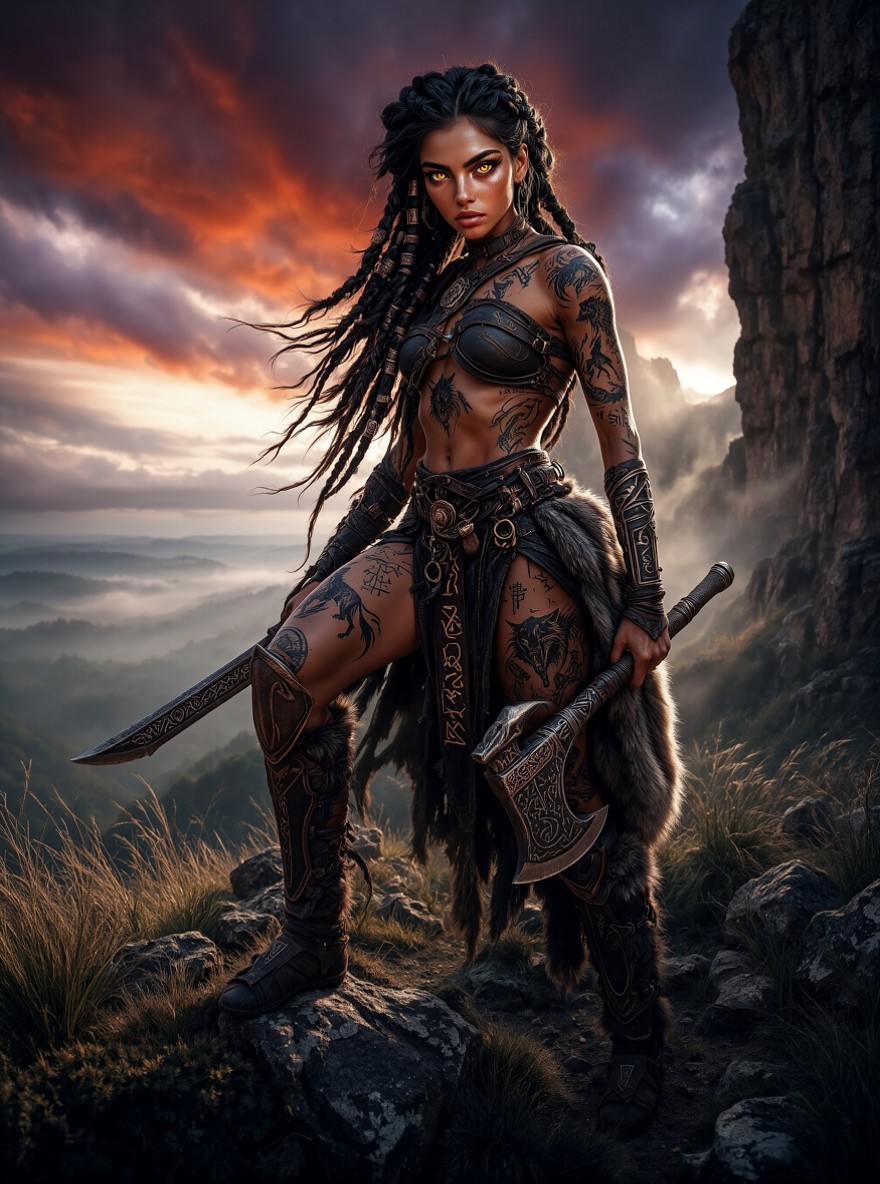 Stunning Dark Fantasy Warrior — AI generated image