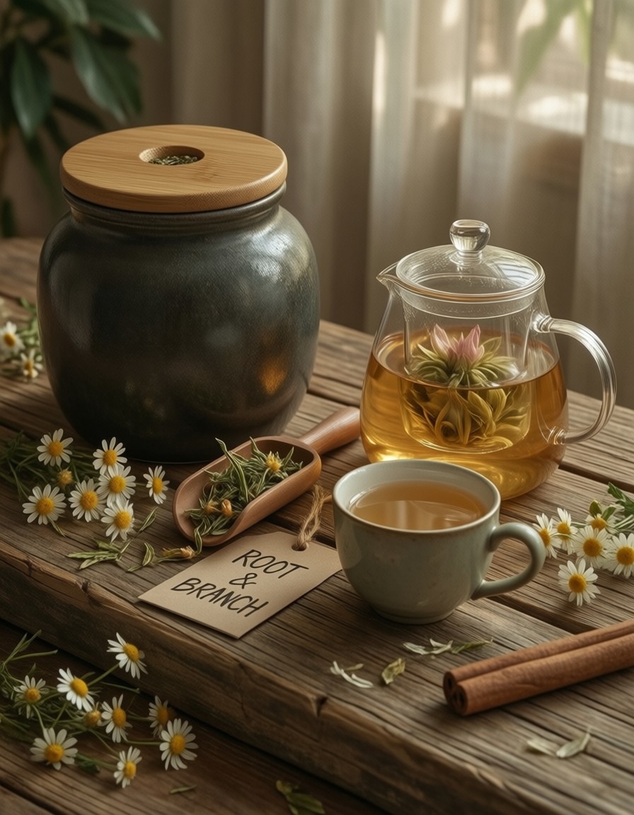 Earthy Tea Branding Aesthetic — AI generated image